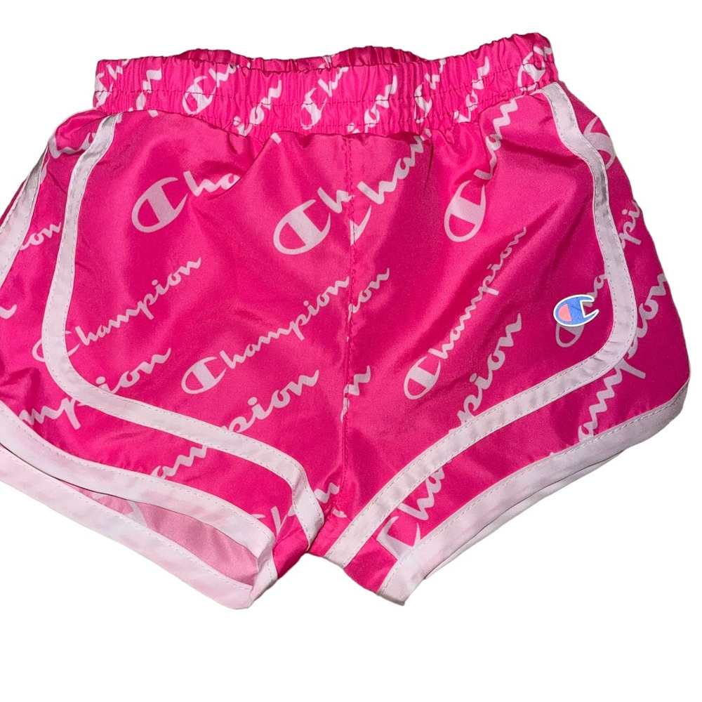 Champion Infant Girls Athletic Runners Shorts Size 12 Months Hot Pink White